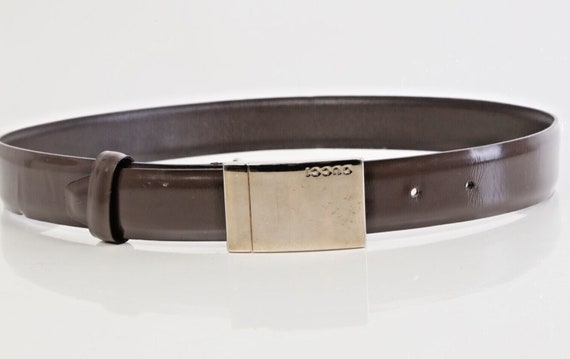 Vintage GUCCI Brown Leather Waist Belt Size 75 / … - image 1