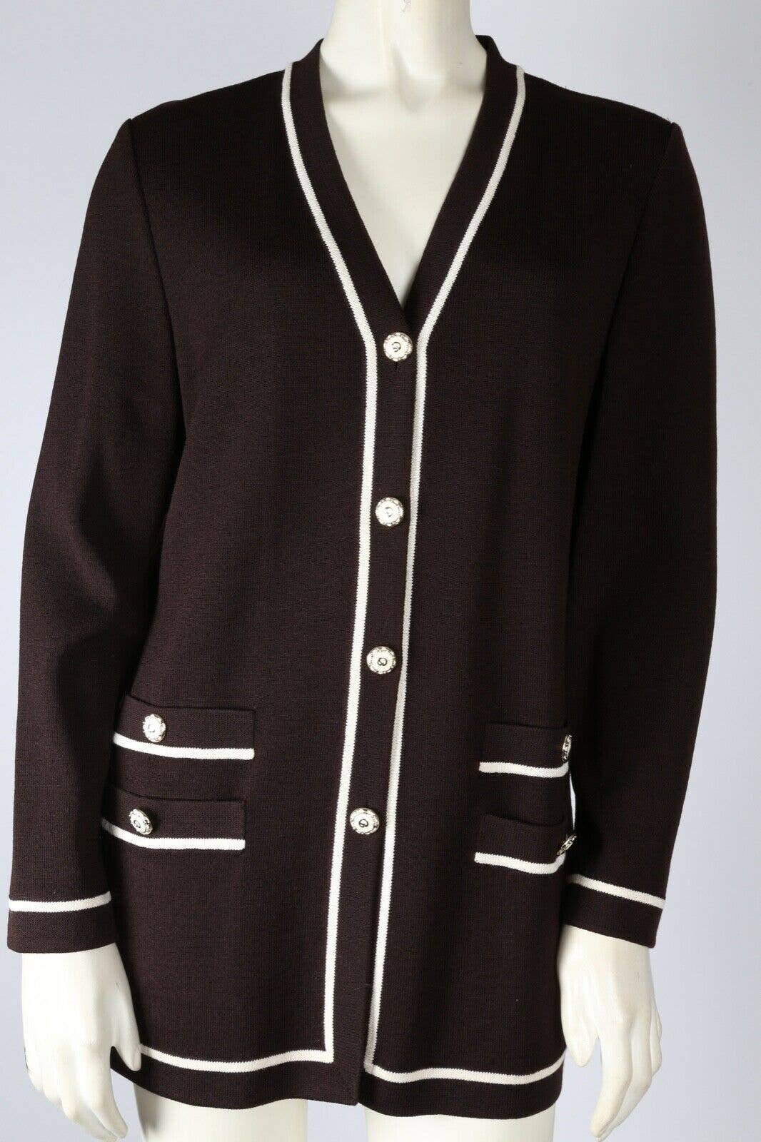 【極美品】MARIE GRAY マリーグレイ ST. JOHN セントジョン Vintage St. John Collection Marie Gray Brown Button Down Cardigan