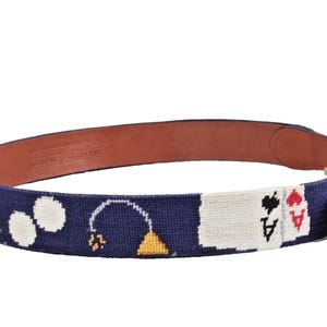 Vintage Smathers & Branson Hand Stitched Needlepoint Waist Belt Size 30 College Smathers & Branson Blue Golf TBB Needlepoint Belt - Sz. 36  main image 4