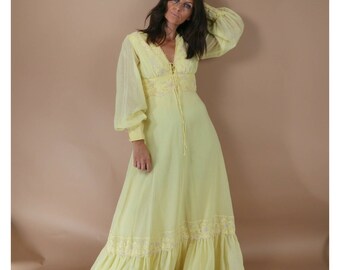 yellow colour long dress
