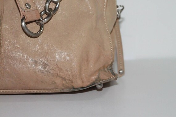 Vintage BCBG Max Azria Beige Leather Draped Chain… - image 8