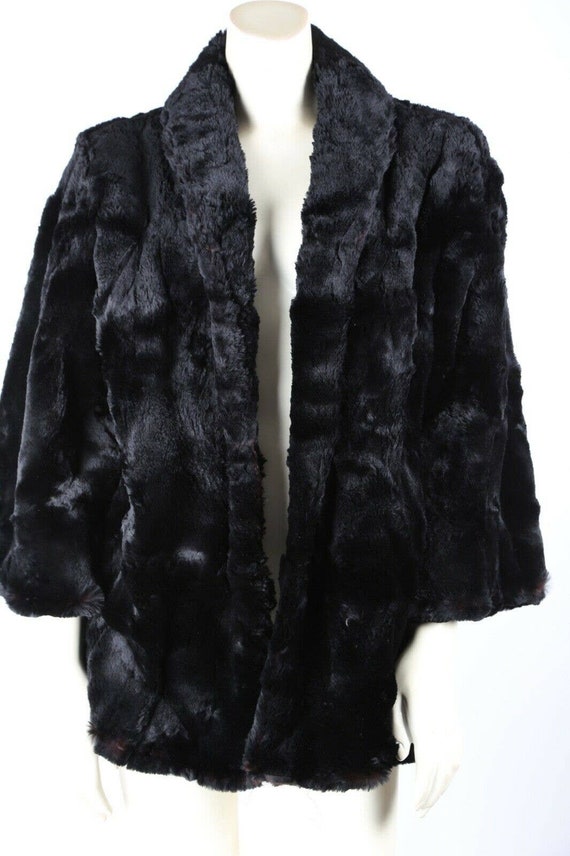 Vintage Black Sheared Beaver Silky Smooth Fur Sho… - image 9