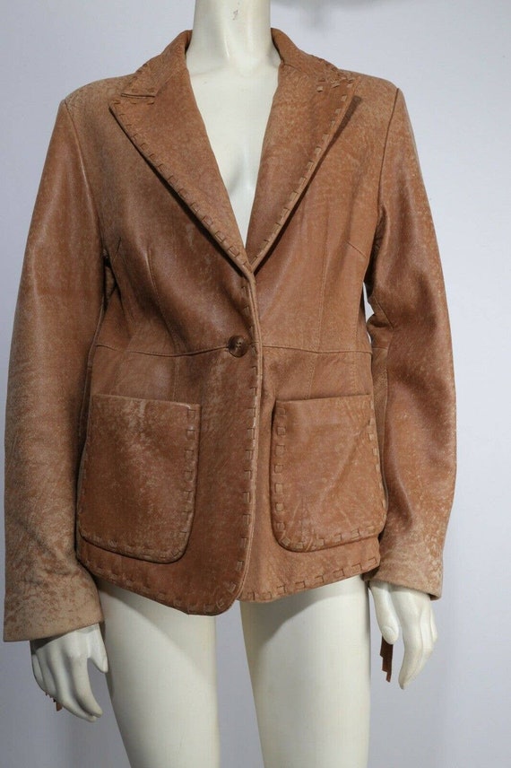 Vintage Rague Beige Leather Fringe Western Jacket… - image 6