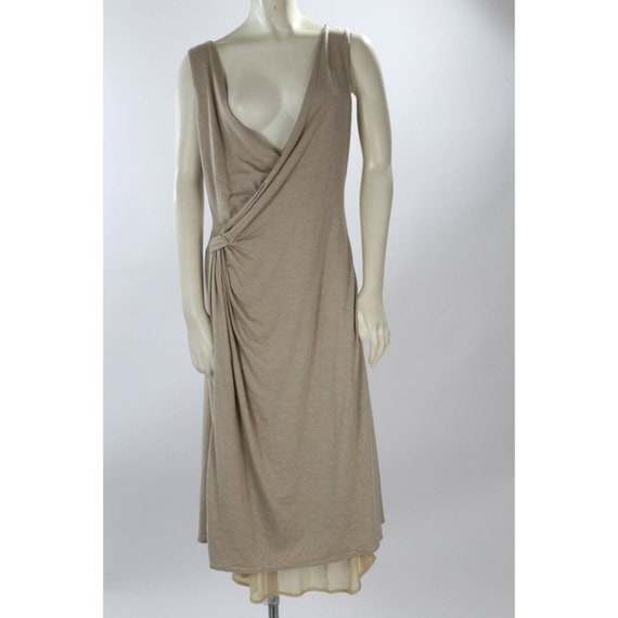 Vintage MAX MARA Beige 2 Piece Draped Dress Cropp… - image 3