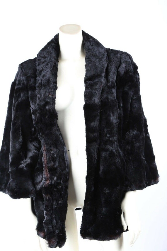 Vintage Black Sheared Beaver Silky Smooth Fur Sho… - image 8