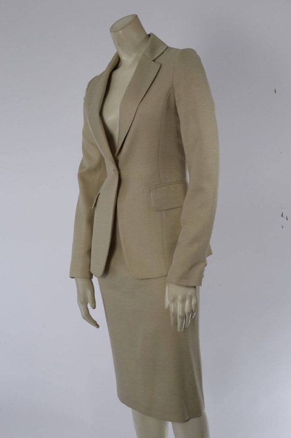 Vintage Beige 2 Piece One Button Blazer Jacket an… - image 8