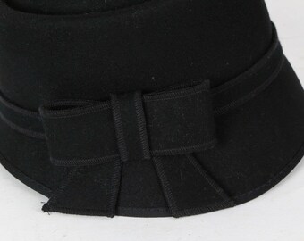 Scale Elegant Black Hat Wool Felt Black Top Hat - 8 main image 4