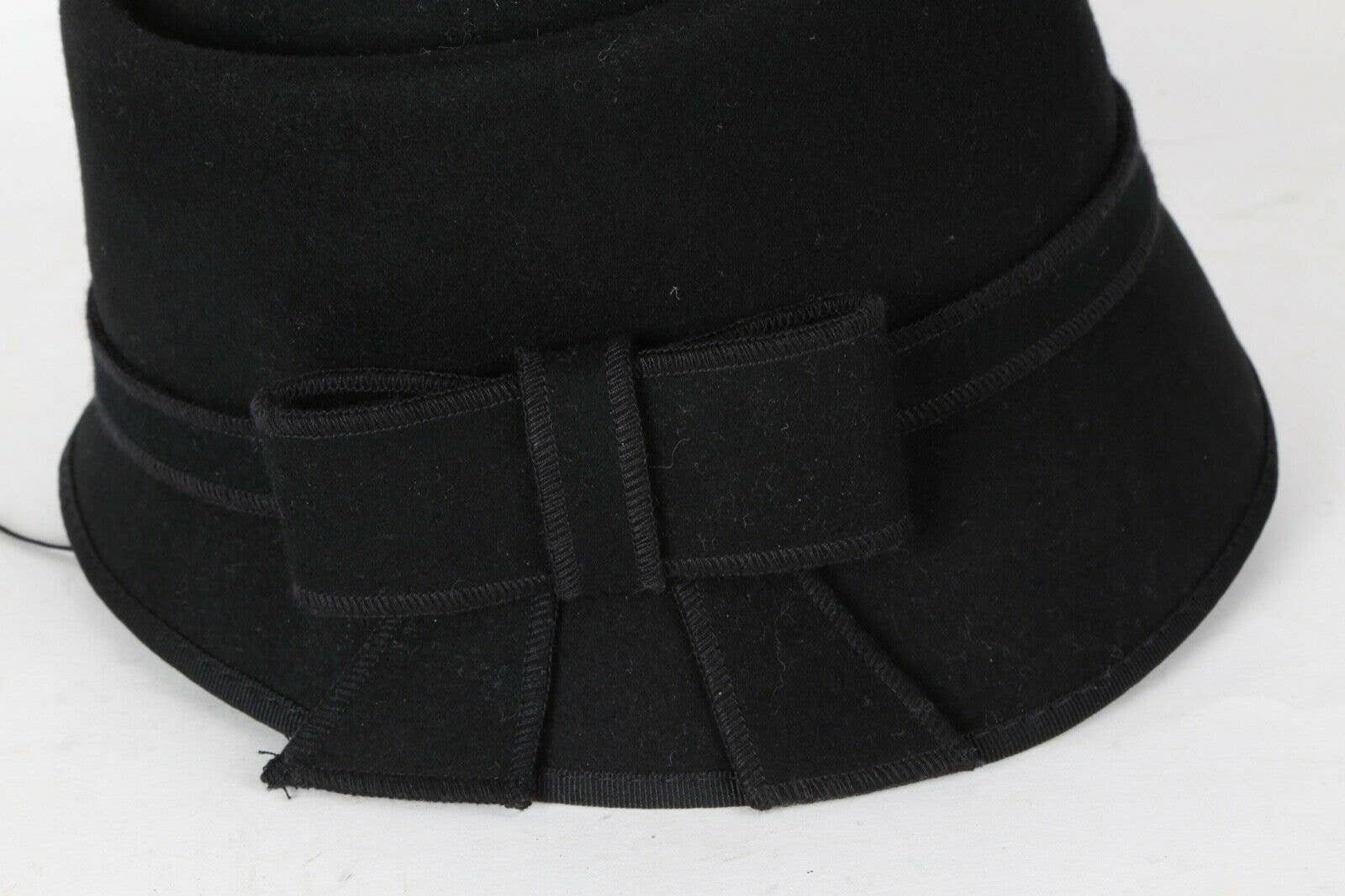 Vintage Scala Black Wool Round Elegant Hat One Size Vintage Hat Black Wool Hat Scala Pronto Label Sweet Little  main image 2