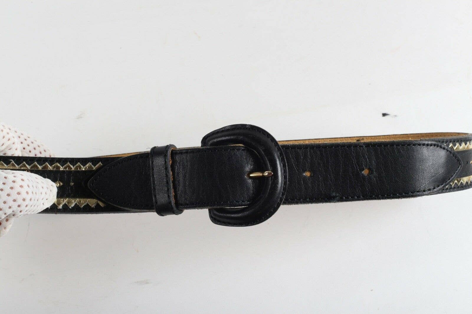 Vintage KENZO Black Cut Out Leather Belt Size M - Etsy