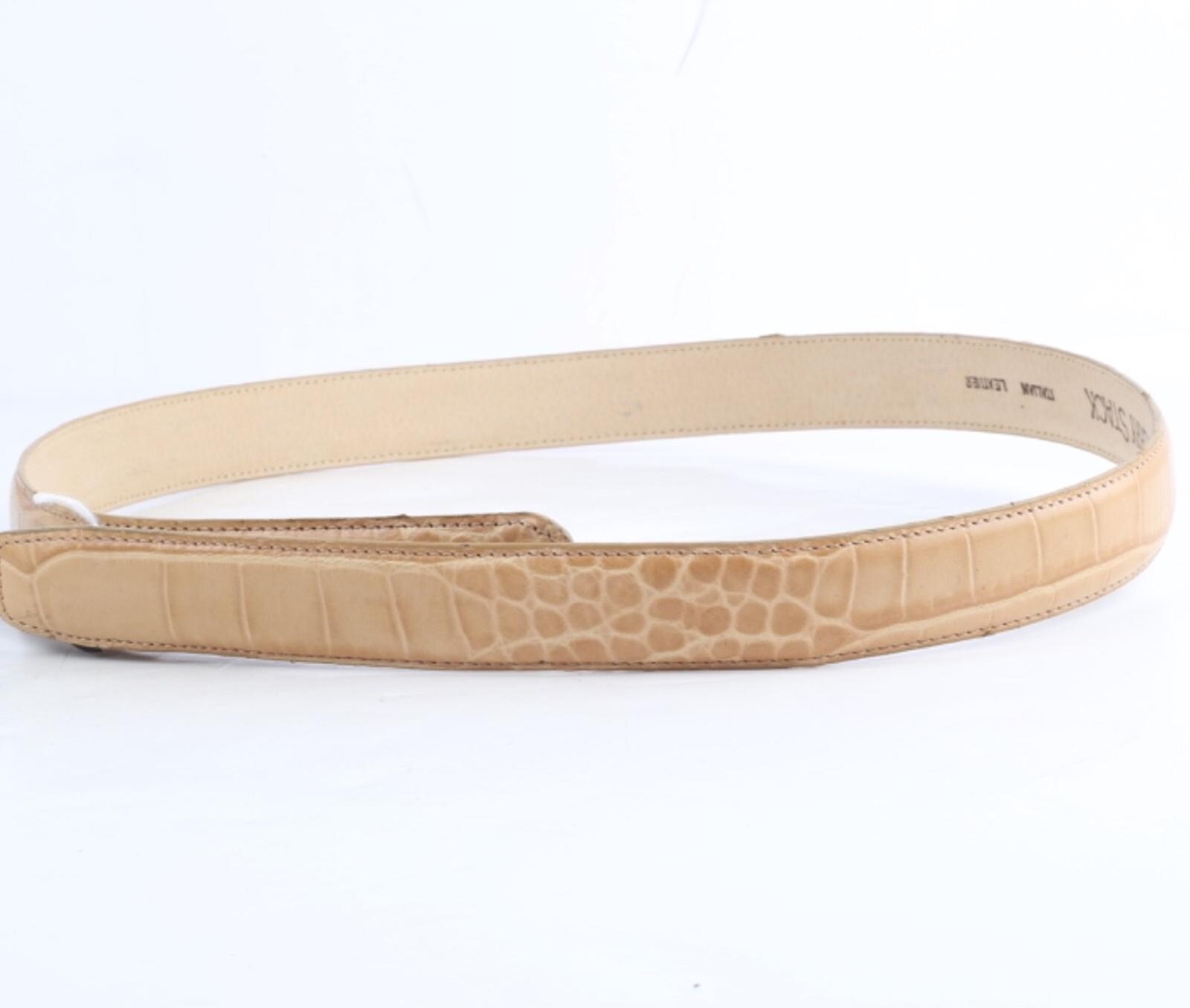 TERRY STACK Italian Leather belt with 2 removable buckles Size XL INTENT Italian Leather Belt with Antiqued Nickel Buckle  main image 3