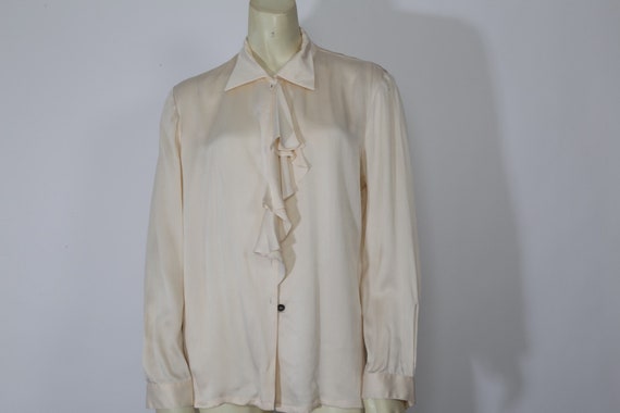 Ivory silk ruffle blouse - Gem