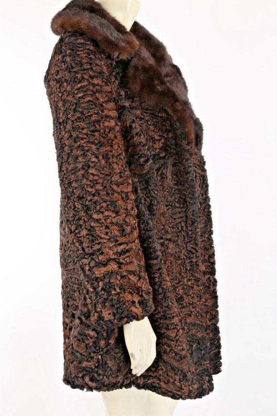 Vintage Mink Fur Collar 50s 60s Rockabilly Brown … - image 4