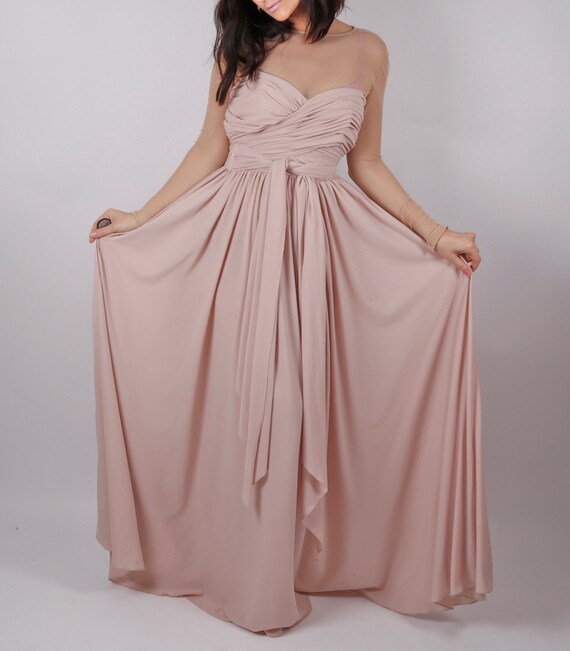 Vintage FARINAE Collection Nude Pink Long Sleeve M