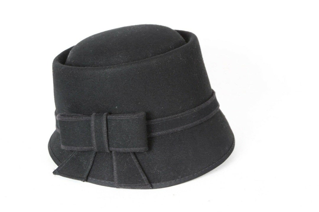 Vintage Scala Black Wool Round Elegant Hat One Size - Etsy display picture 1