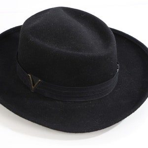 Scale Elegant Black Hat Wool Felt Black Top Hat - 8 main image 3