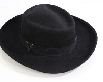 Gucci Hat Black Rabbit Felt Fedora Italy RARE NEW NWT M 58  display picture 2