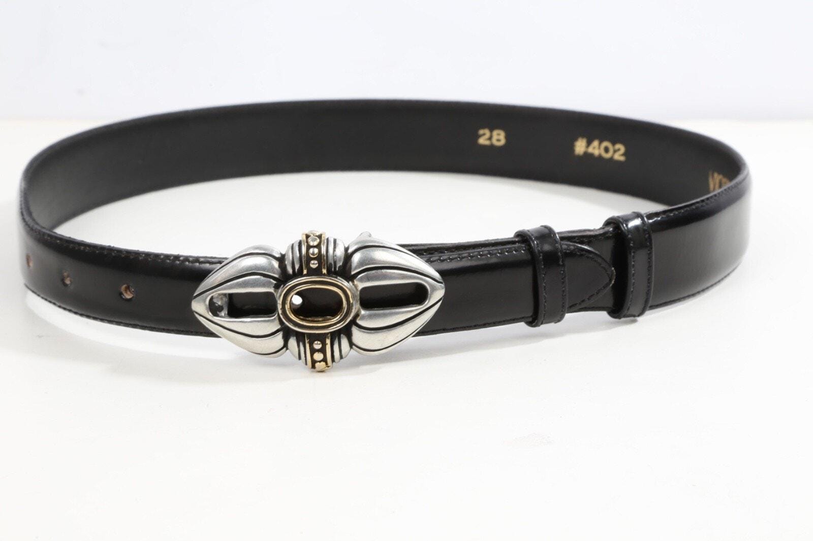 Vintage Vicenza Italian Belt Size 28 Vicenza Womens Sz 28 Black Genuine ITALIAN Calfskin Leather  main image 2