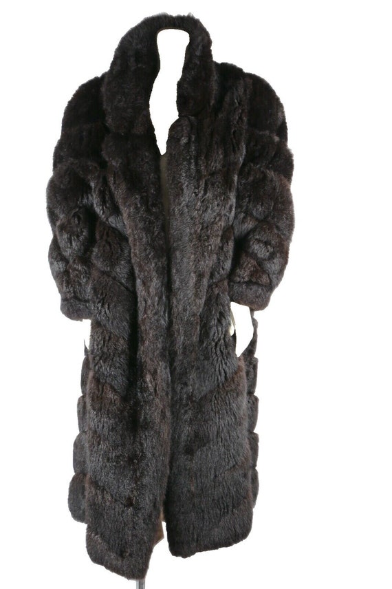 Vintage Beaver Fur Reversible Long Maxi Winter Coa