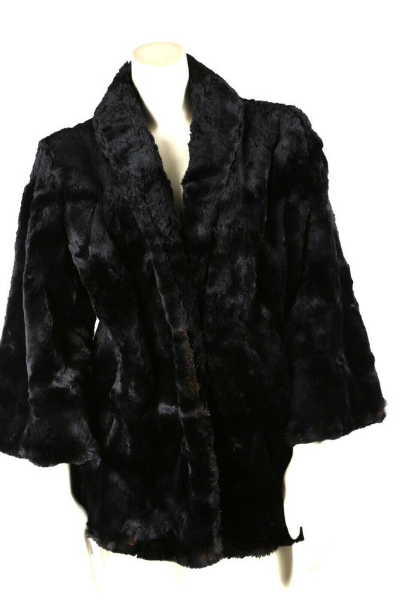 Vintage Black Sheared Beaver Silky Smooth Fur Sho… - image 2