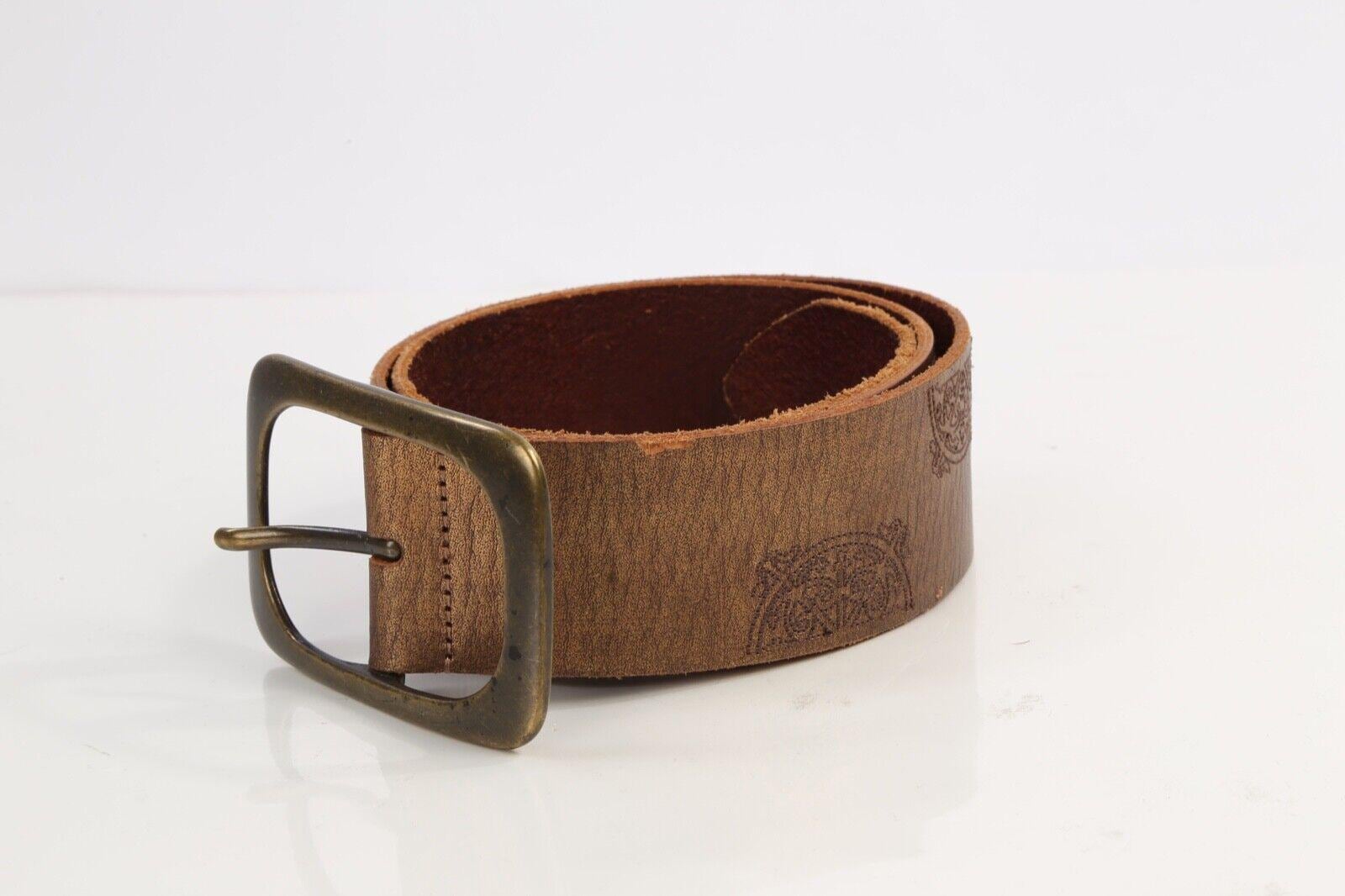 Vintage Linea Pelle Gold Leather Buckle Belt Size S - Etsy