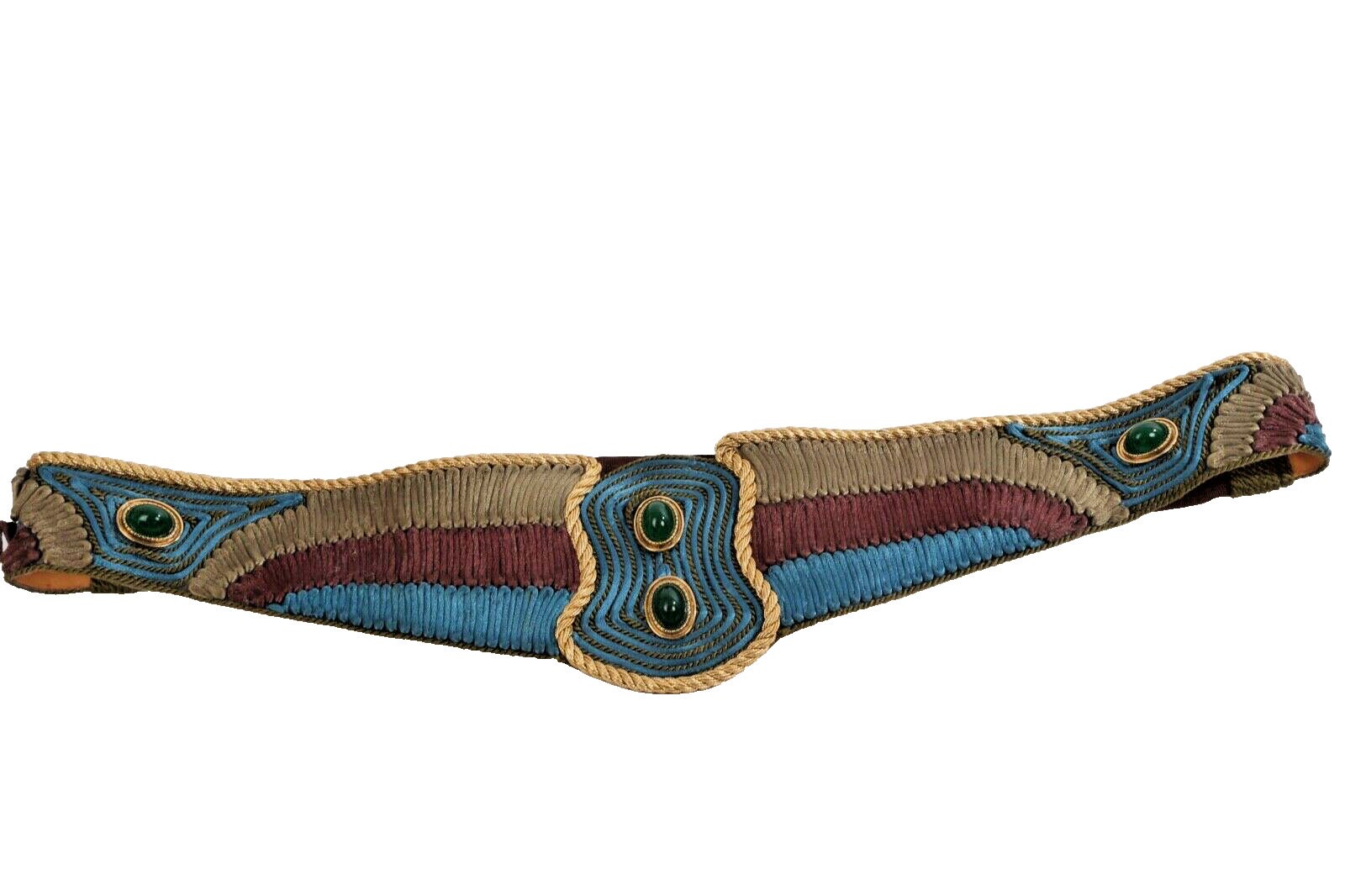 Vintage Tribe Old World Leather Ribbon Multicolor Belt Size  display picture 1