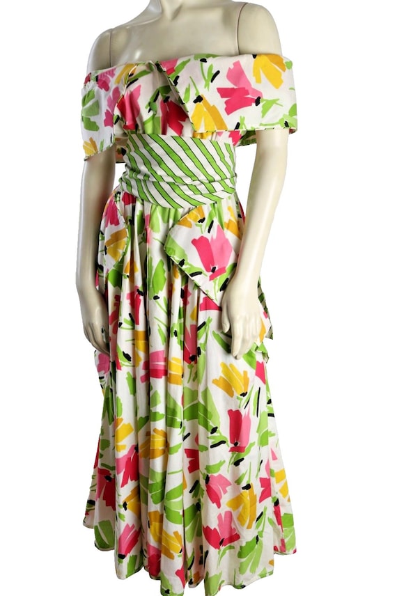 Vintage 50s Barboglio Cristina Jan Dress Multicolor Floral 