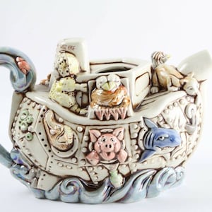 Vintage Harmony Kingdom YT42HK Animals Noah&#39;s Ark Ceramic Teapot
