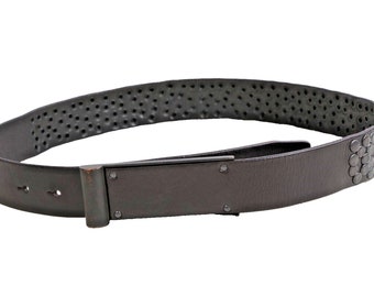Vintage Vicenza Black Calfskin Leather Waist Belt Size 28 - Etsy