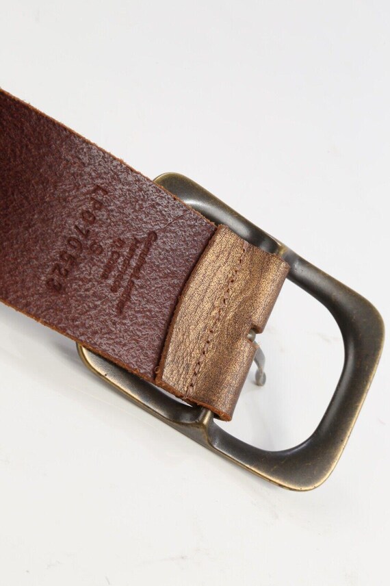 Vintage Linea Pelle Leather Black Belt Small Gold Brooklyn Black Leather Belt with Polished Gold Buckle  main image 4