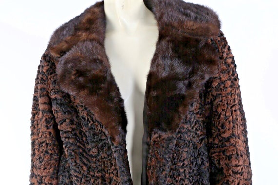 Vintage Mink Fur Collar 50s 60s Rockabilly Brown … - image 3