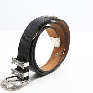 Black Leather Medallion Belt - Etsy display picture 1