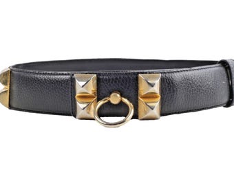 Vintage Vicenza Italian Belt Size 28 Vintage Vicenza Black Calfskin Leather Waist Belt Size 28 - Etsy main image 4