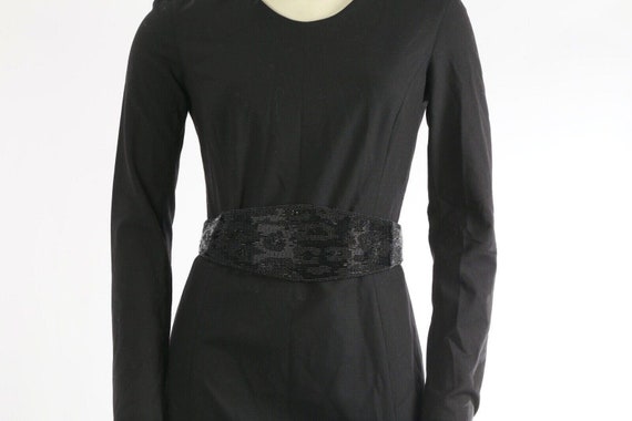 Vintage Giorgio Armani Black Wool Long Sleeve Bel… - image 1