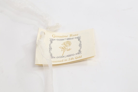 Vintage 24K Gold Dipped Green Rose Flower Brooch - image 9