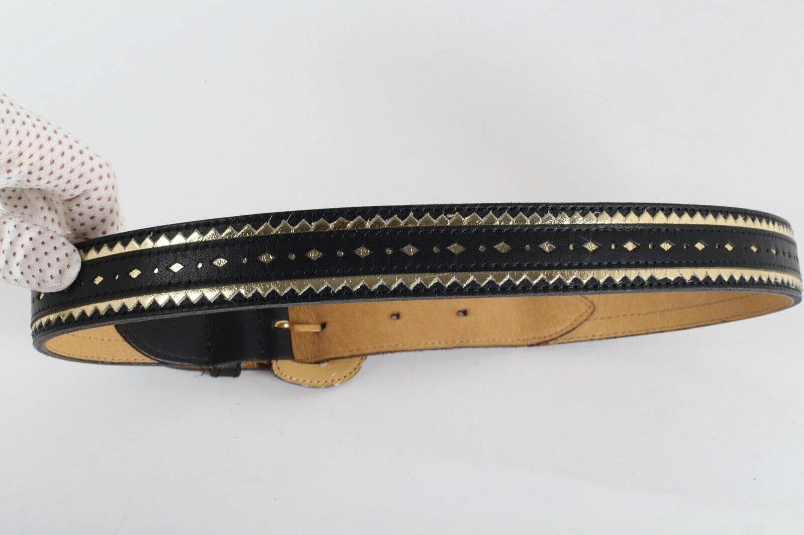 Vintage KENZO Black Cut Out Leather Belt Size M - Etsy Israel display picture 2