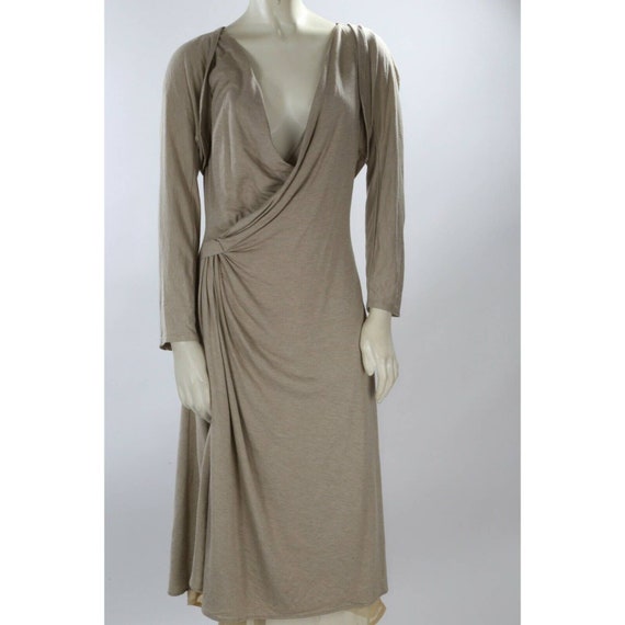 Vintage MAX MARA Beige 2 Piece Draped Dress Cropp… - image 5