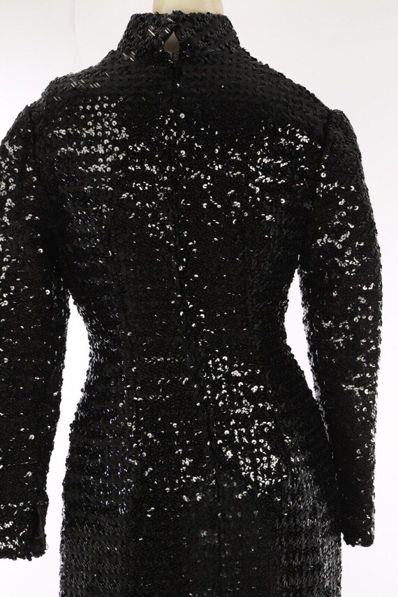 knee length dresses for ladies Black Sequin Long Sleeve Wrap Maxi Dress main image 0