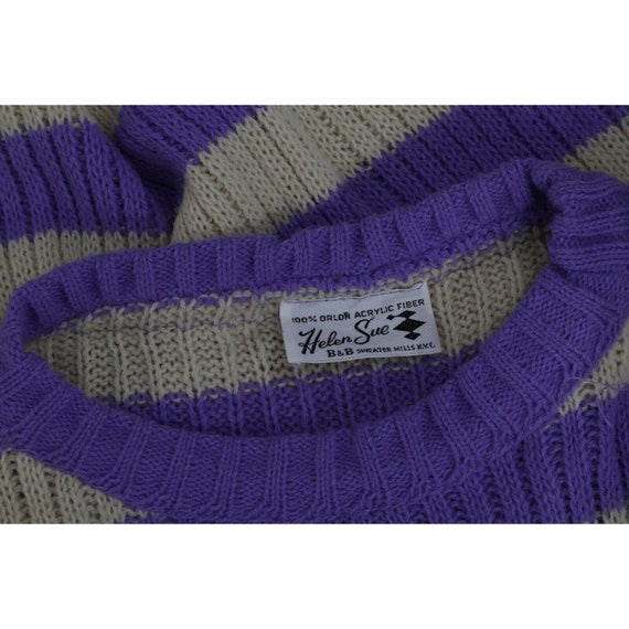 Vintage Helen Sue Purple Striped Knitted Short Sl… - image 8