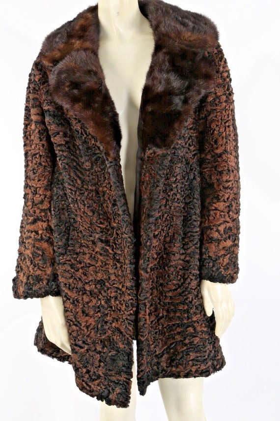 Vintage Mink Fur Collar 50s 60s Rockabilly Brown … - image 2