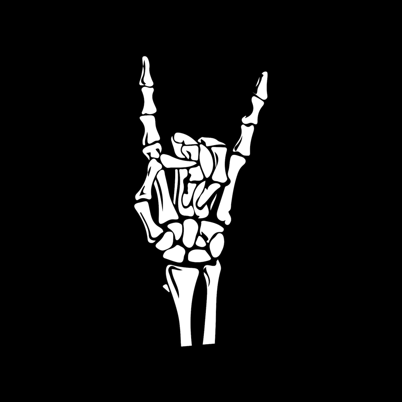 Rock Skeleton Hand SVG Silhouette Cricut ClipArt Digital | Etsy