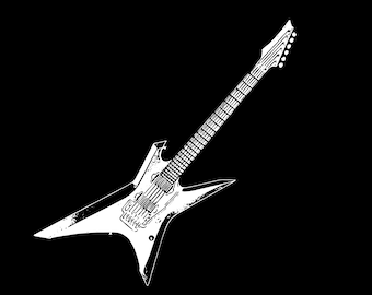 Pointy Electric Guitar SVG | Silhouette, Cricut, ClipArt, Digital Download, Vector Image, PNG | Metal band, Grunge, Instrument, Musician