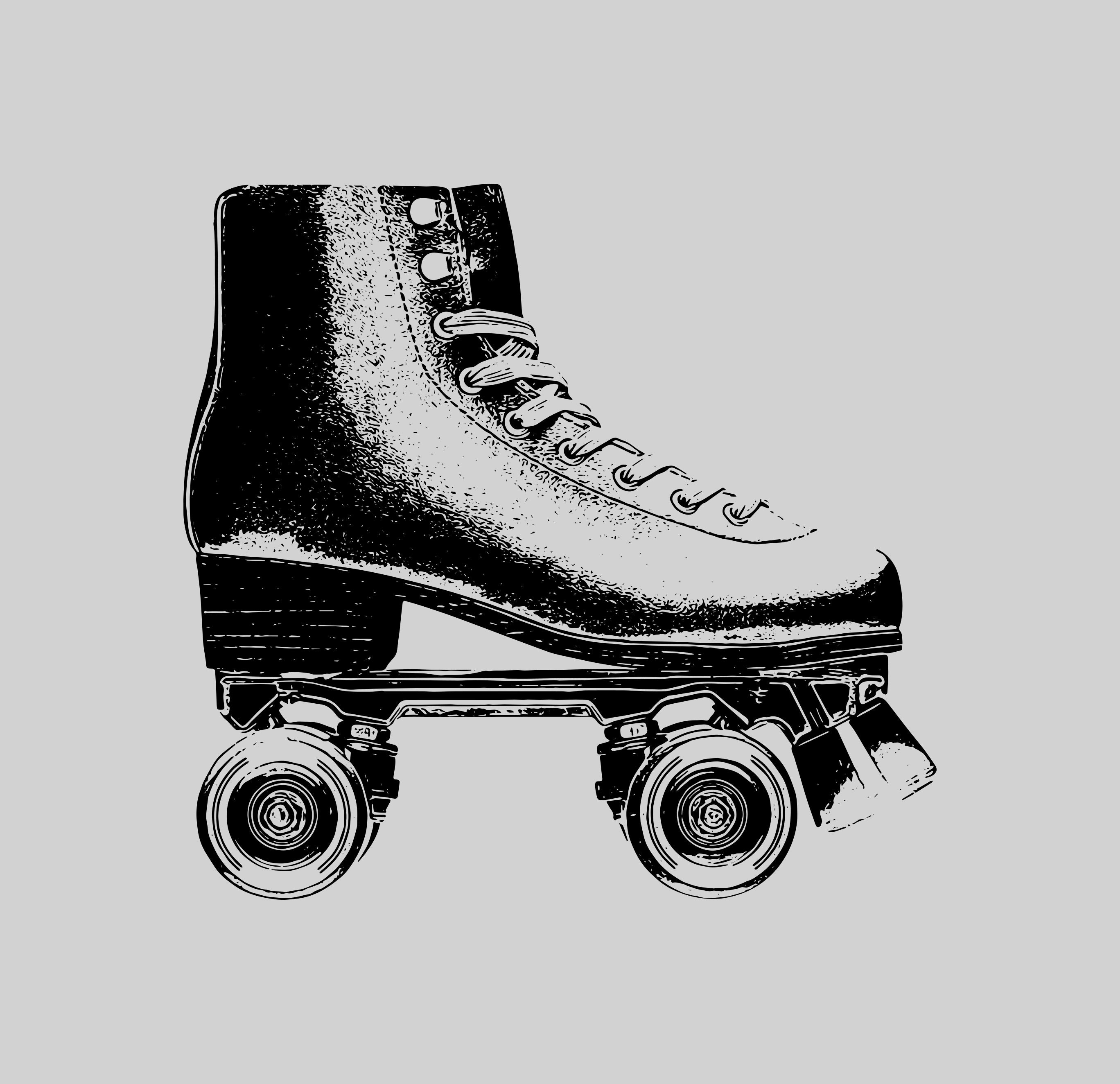 Vintage Roller Skate SVG Airbrush Texture, Silhouette, Cricut, ClipArt ...