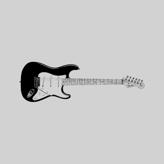 Fender Stratocaster Guitar SVG Silhouette Cricut Clipart Etsy