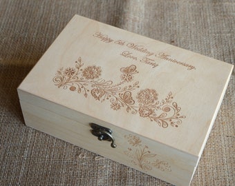 Wedding//Anniversary//Baby Shower//Heirloom//Decorative//Handmade//Personalized Available Love Never Ends Wood Laser Cut Keepsake Box
