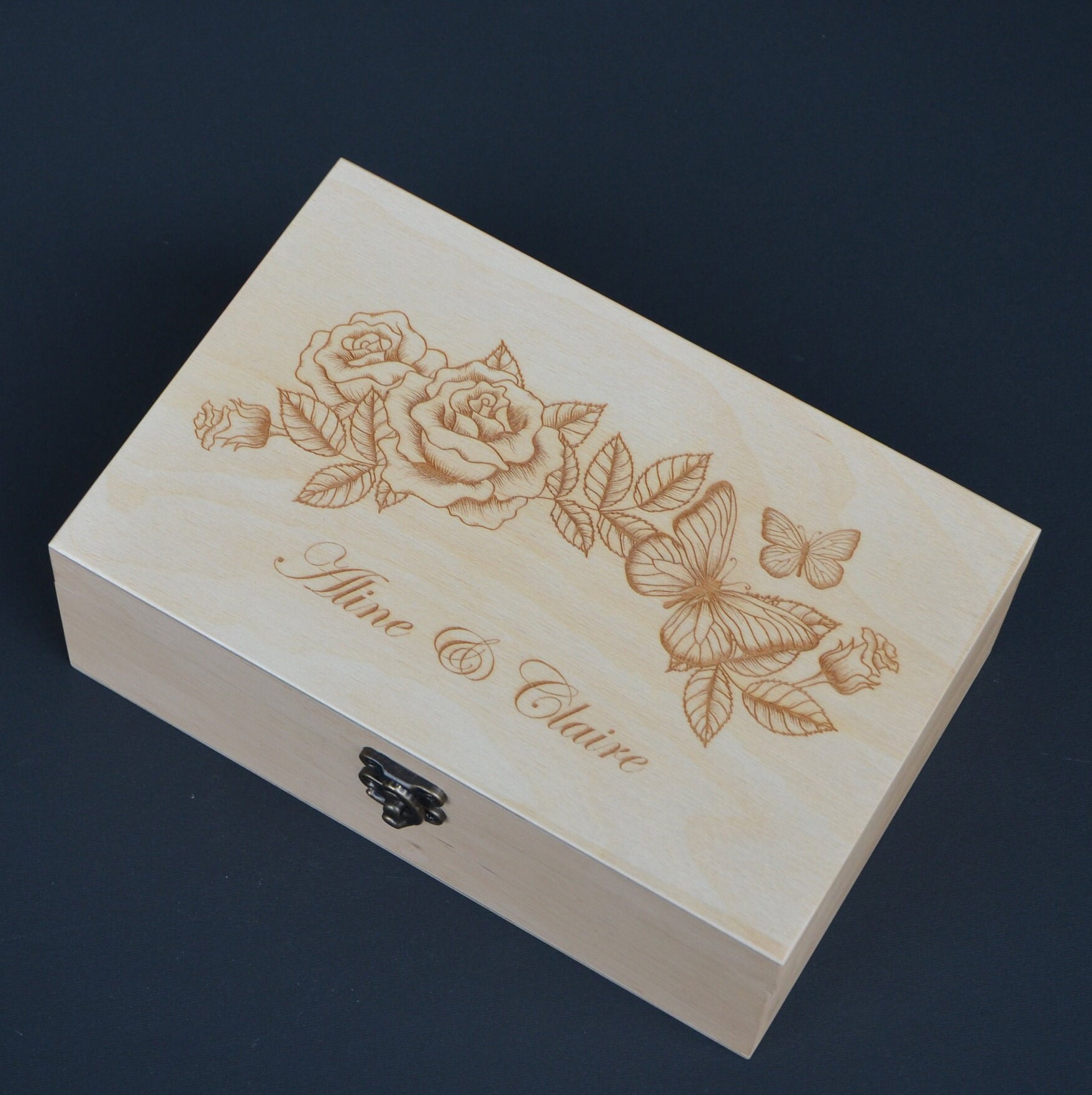 Personalised Memory Box - Custom Engraved Wooden Keepsake Box With ...