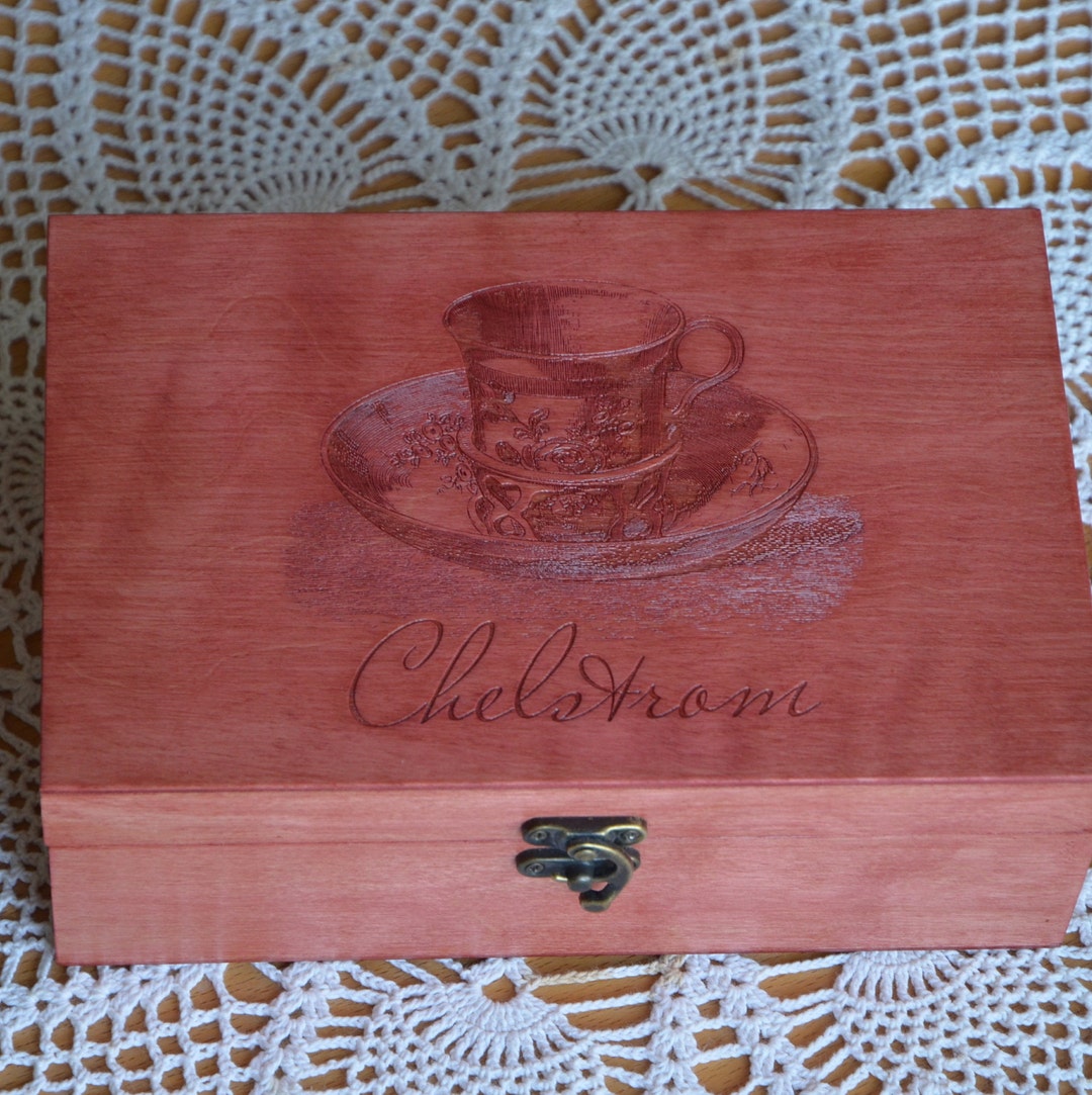 Wooden Tea Box Tea Chest Personalized Tea Box Tea Box Etsy