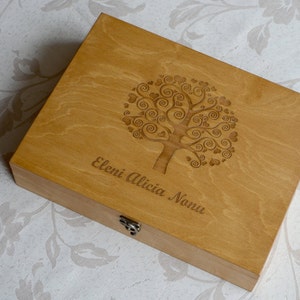 Gepersonaliseerde bruiloft aandenken doos levensboom huwelijksverjaardag cadeau bruiloft aandenken box aangepaste gegraveerde bruiloft herinneringsdoos