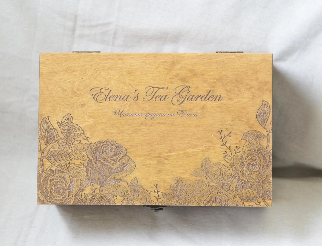 Customized Tea Box Engraved Tea Chest, Personalized Tea Storage, Tea ...