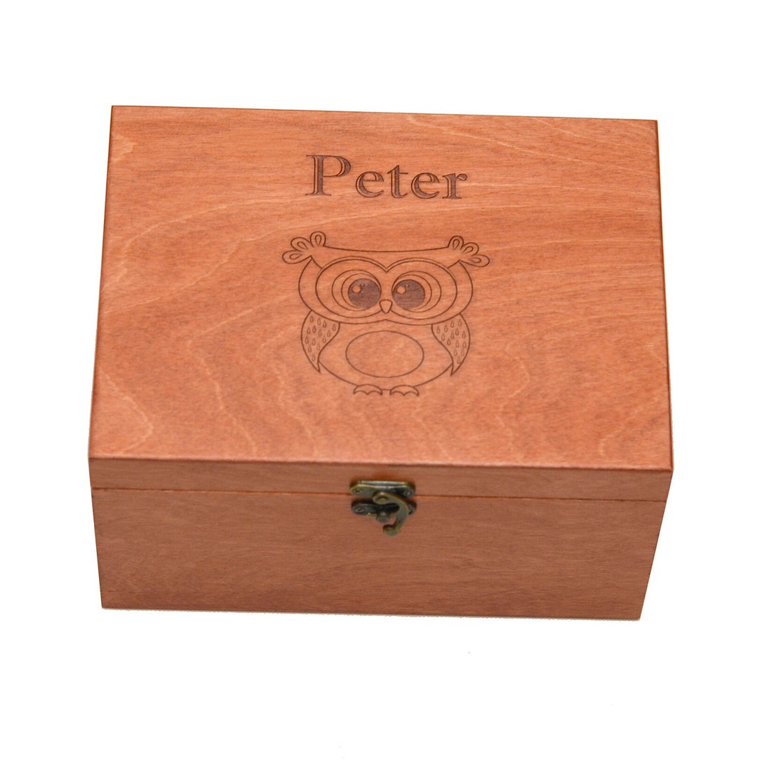 Custom Wooden Box Baby Keepsake Box Owl Memory Box Time Etsy