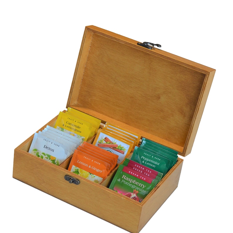 Customized Tea Box Tea Chest Personalized Tea Storage Box Tea Etsy